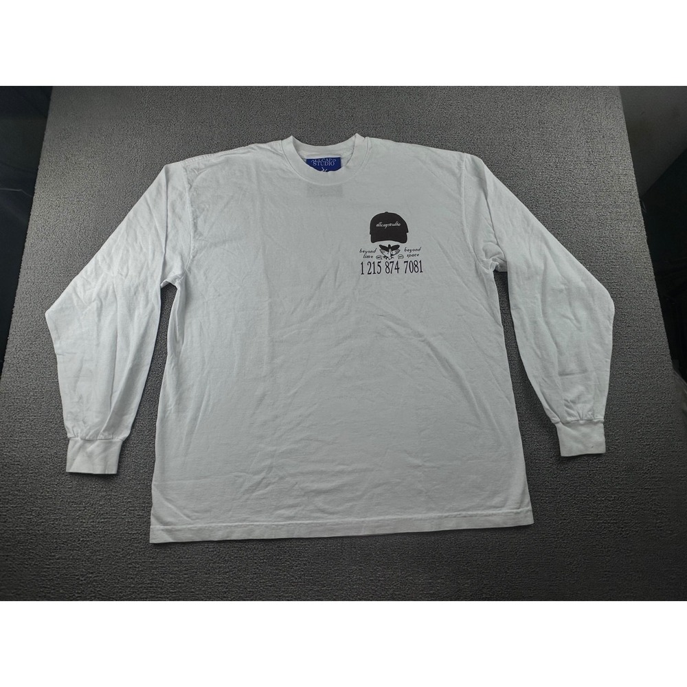 Allcaps Studio T-Shirt Men XL White Long Sleeve Tangible Ideas Sign Print Art